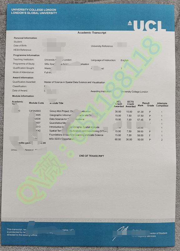 已出成品-伦敦大学学院毕业证|University College London文凭|UCL成绩单