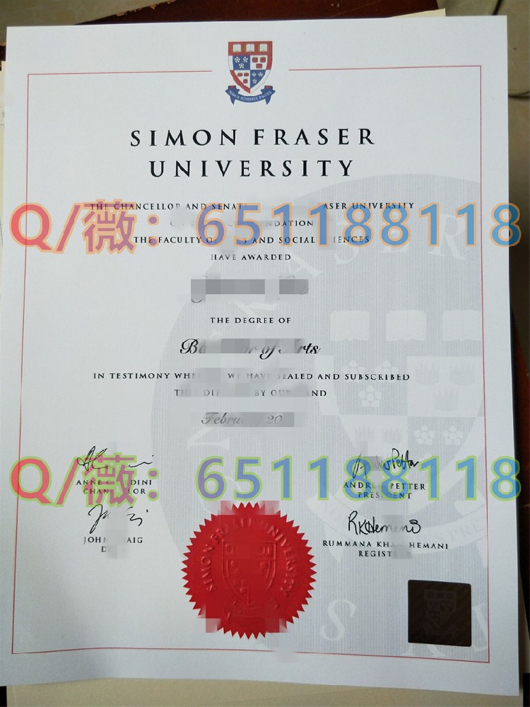 加拿大西蒙菲莎大学毕业证样本|Simon Fraser University diploma|SFU文凭样本