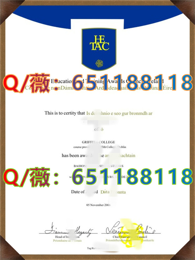 爱尔兰格里菲斯大学毕业证样本|Griffith University diploma|定制爱尔兰大学文凭