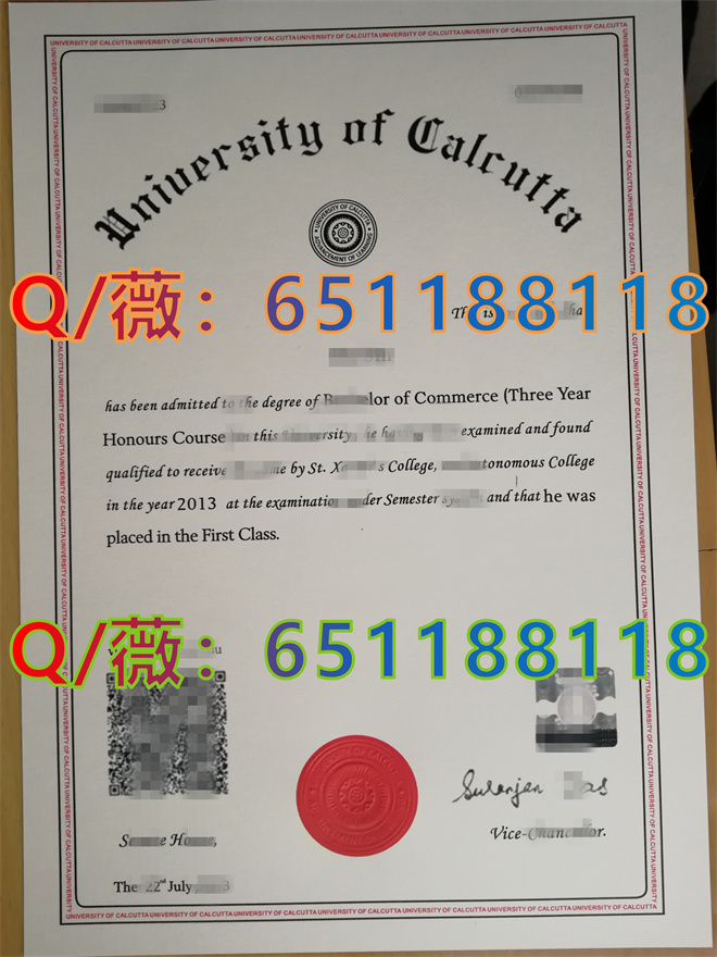 加尔各答大学毕业证样本|University of Calcutta diploma|制作印度大学文凭